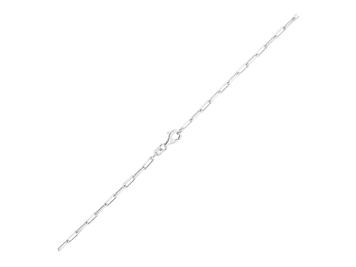 Sterling Silver Rhodium Plated Paperclip Chain Necklace