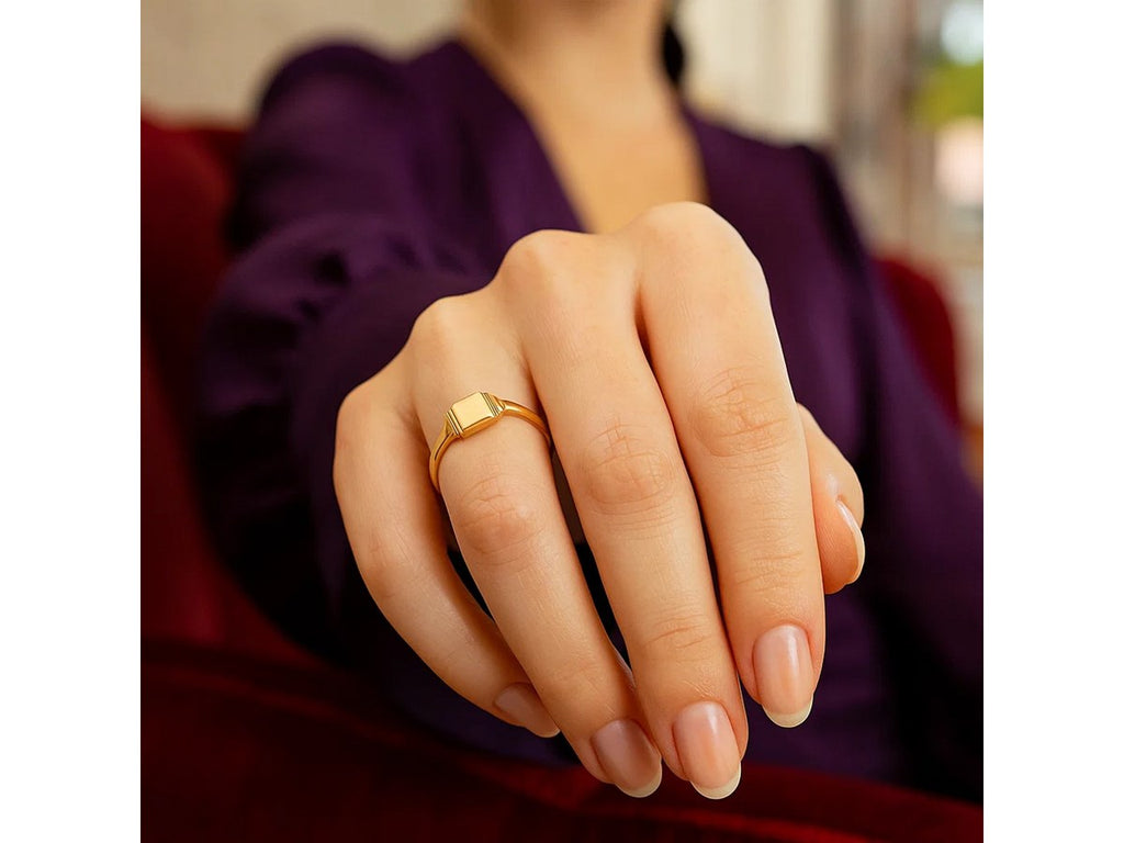 Mini Square Signet Statement Ring