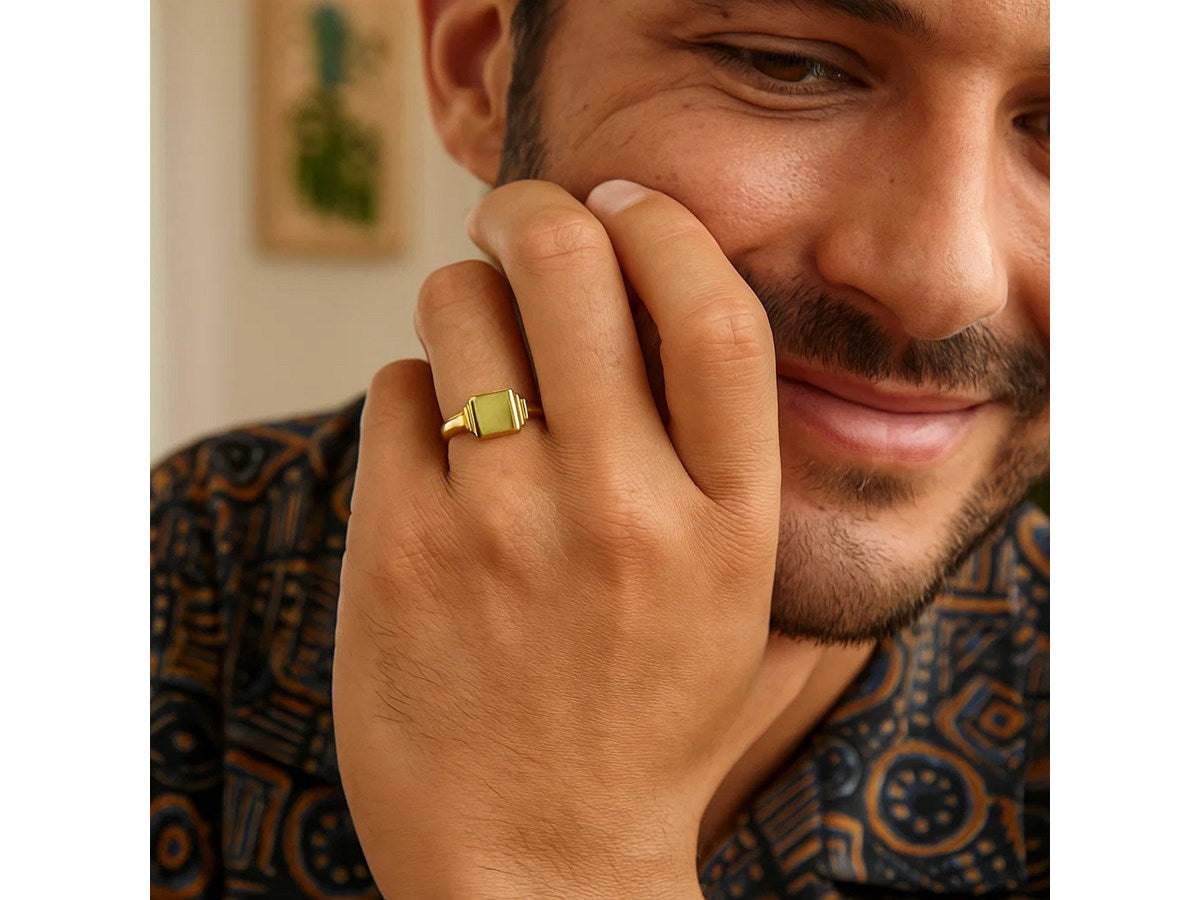 Mini Square Signet Statement Ring