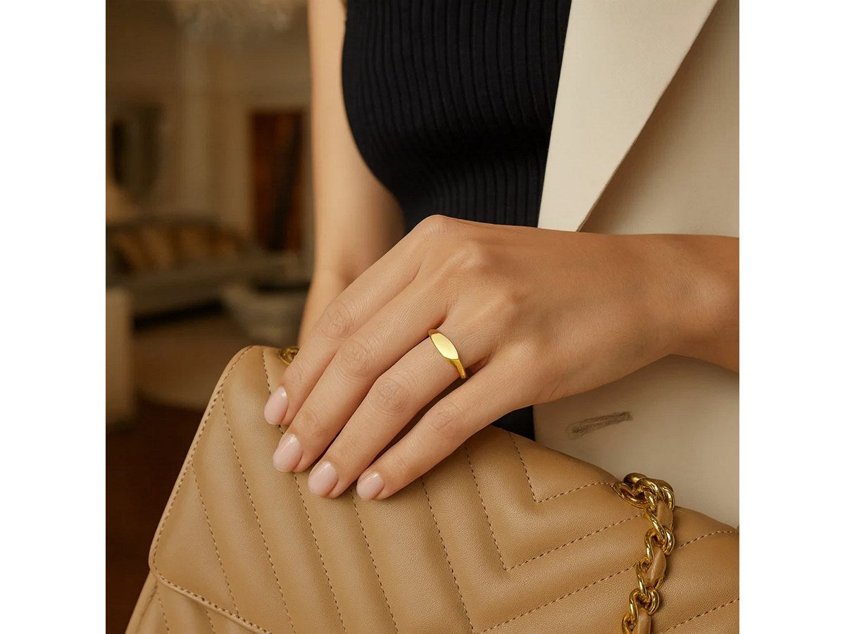 Polished Sculpted Wave Style Ring