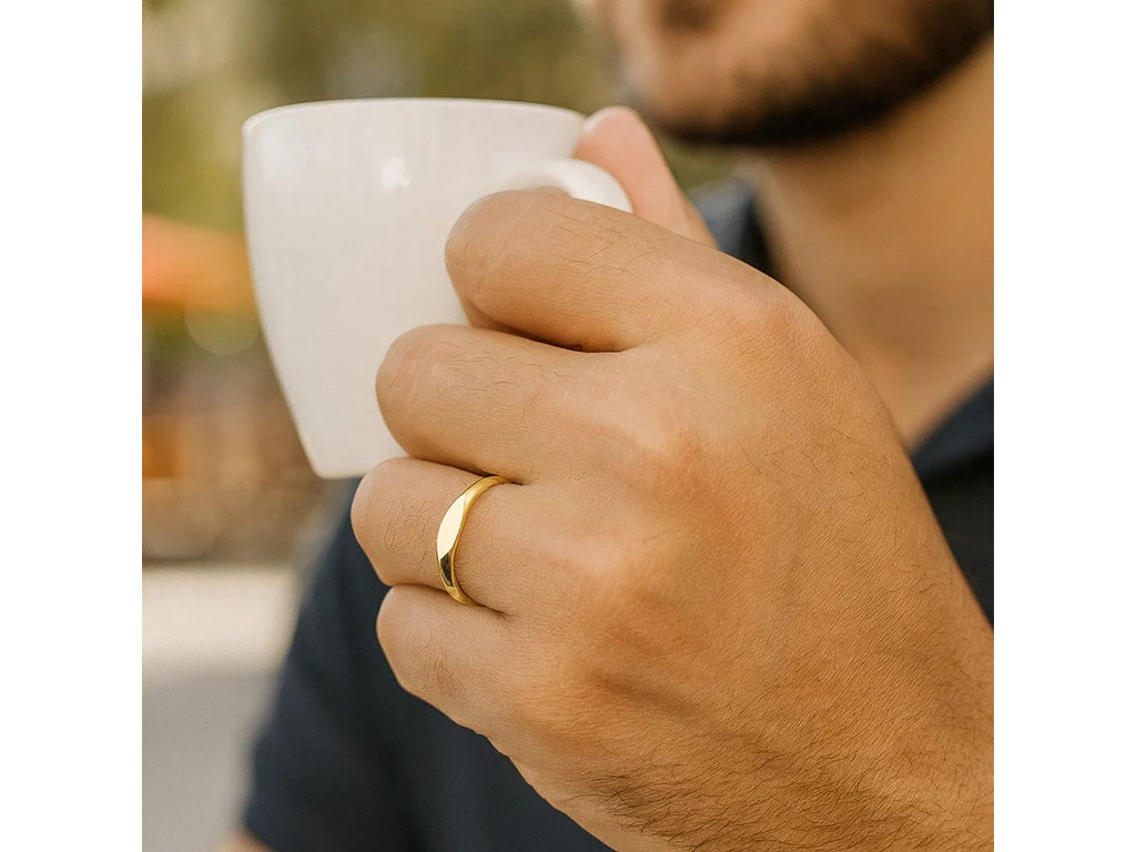 Polished Sculpted Wave Style Ring