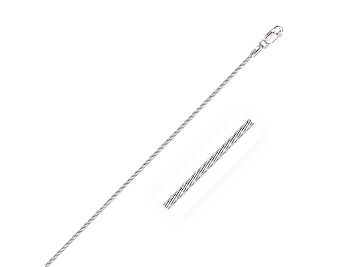 Sterling Silver Rhodium Plated Octagonal Snake Chain Necklace