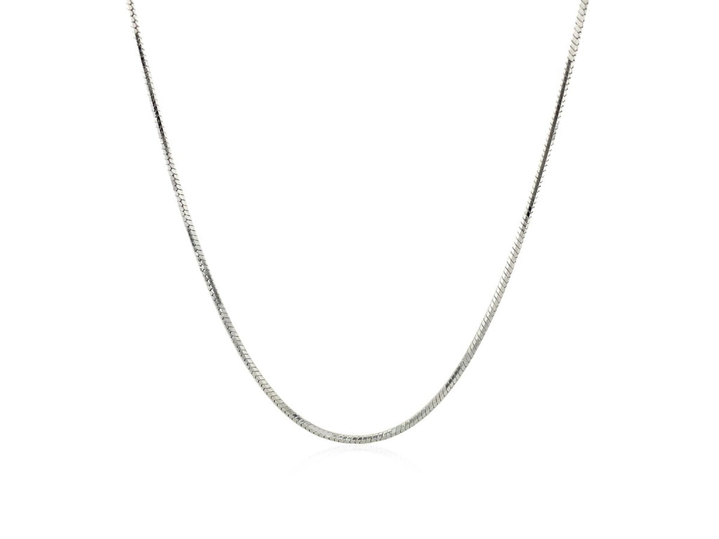 Sterling Silver Rhodium Plated Octagonal Snake Chain Necklace