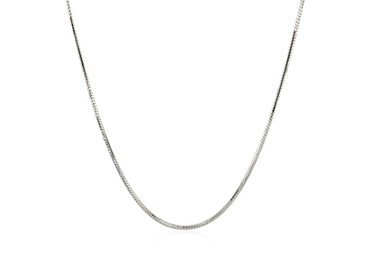Sterling Silver Rhodium Plated Octagonal Snake Chain Necklace