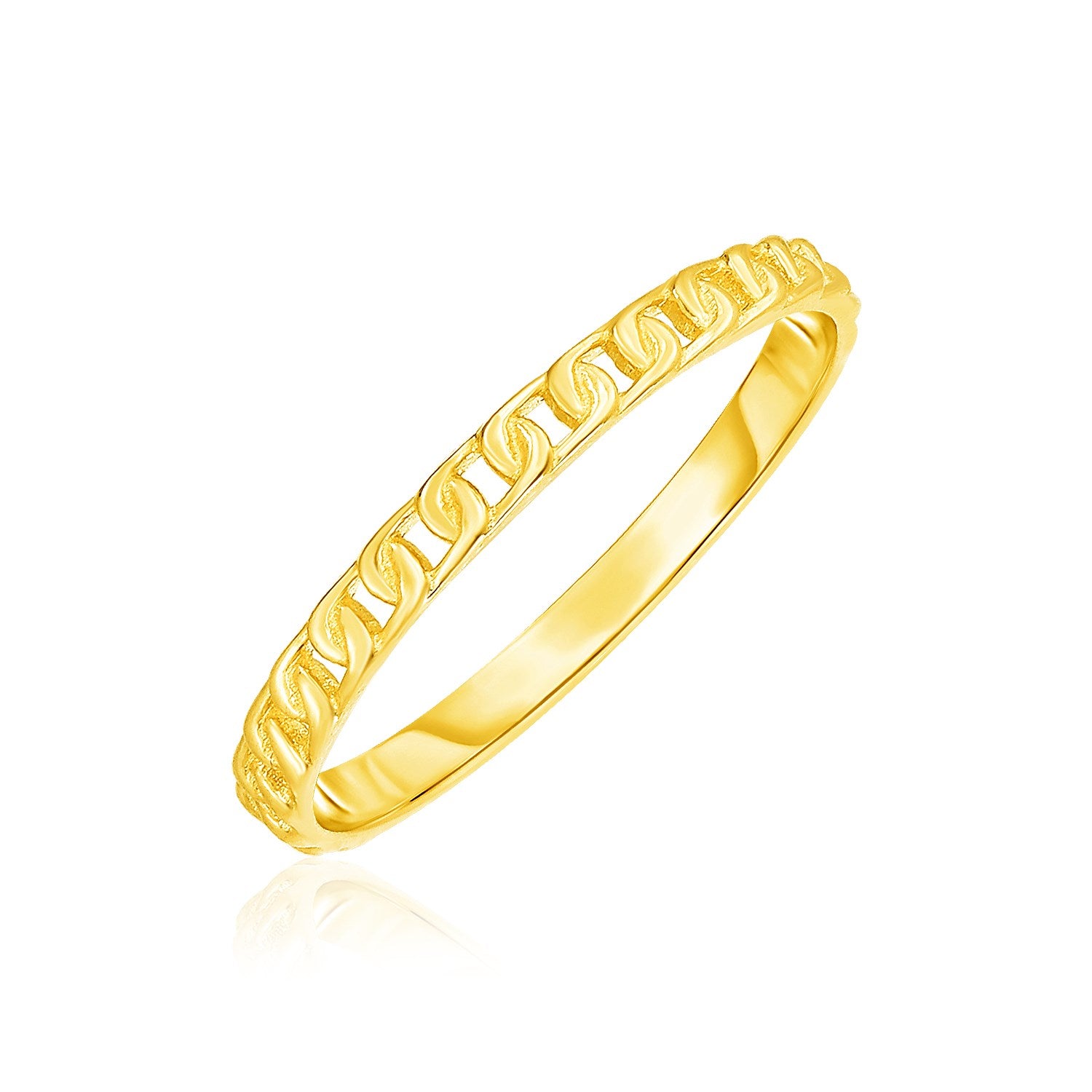 Beaded Texture Stackable Band Ring