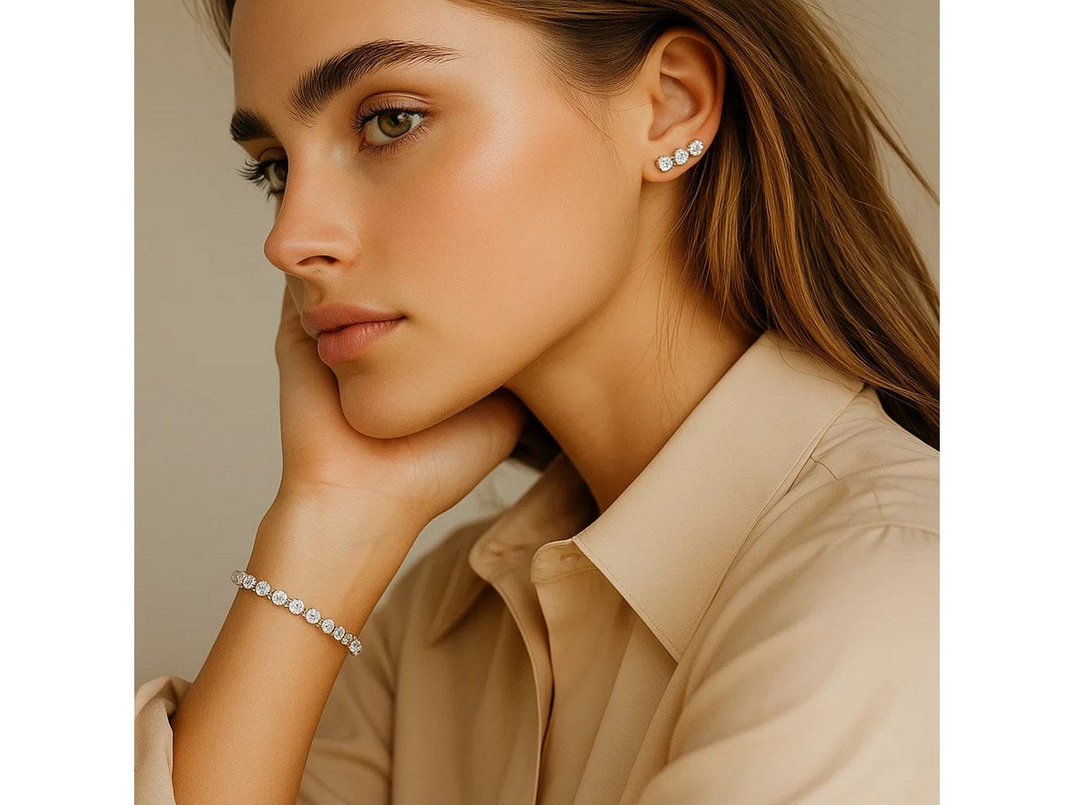 Lab Grown Diamond Tennis Bracelet in 14K White Gold