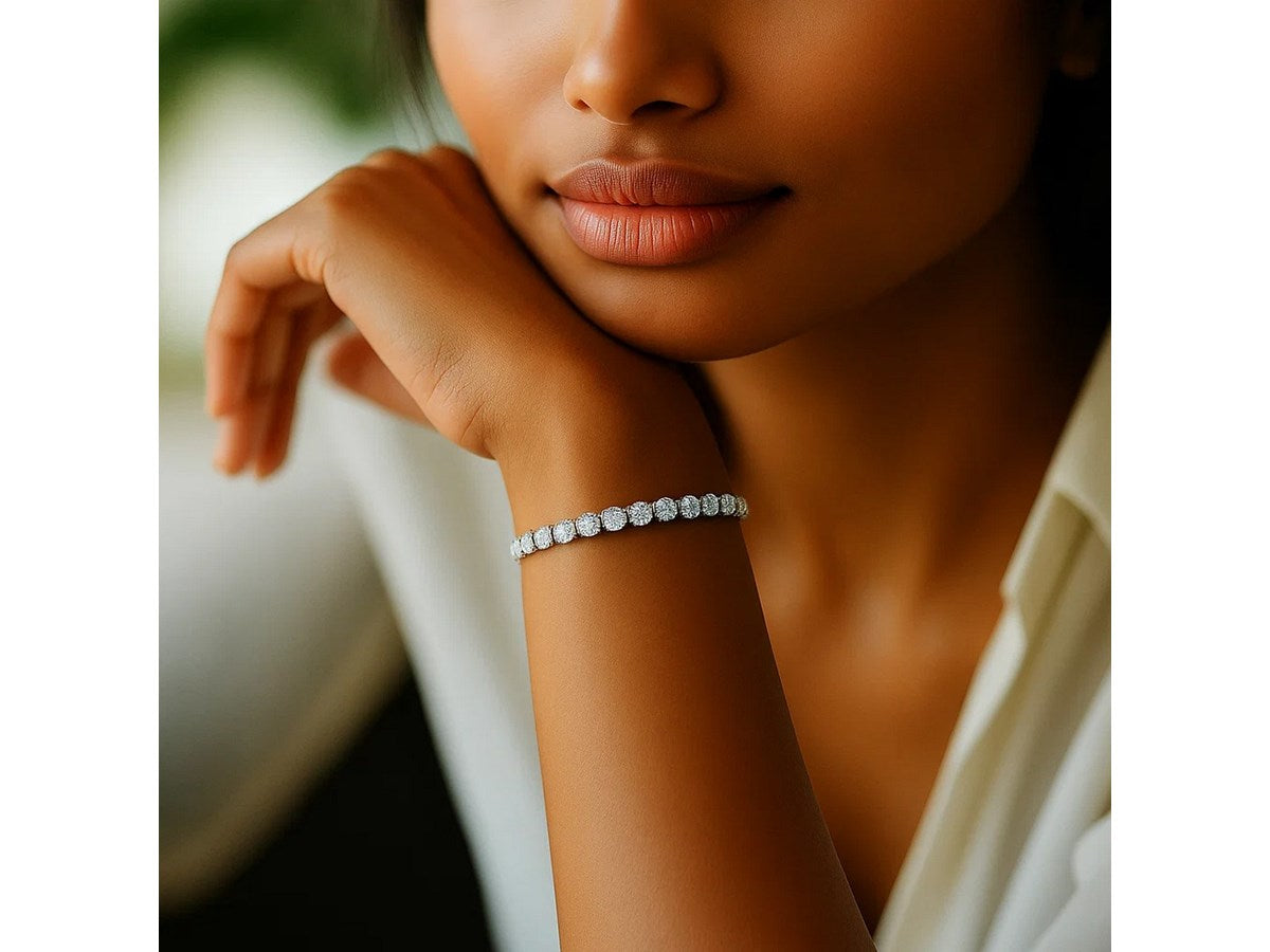 Lab Grown Diamond Tennis Bracelet in 14K White Gold
