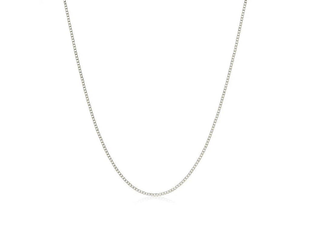 Sterling Silver Rhodium Plated 16" Box Chain Necklace