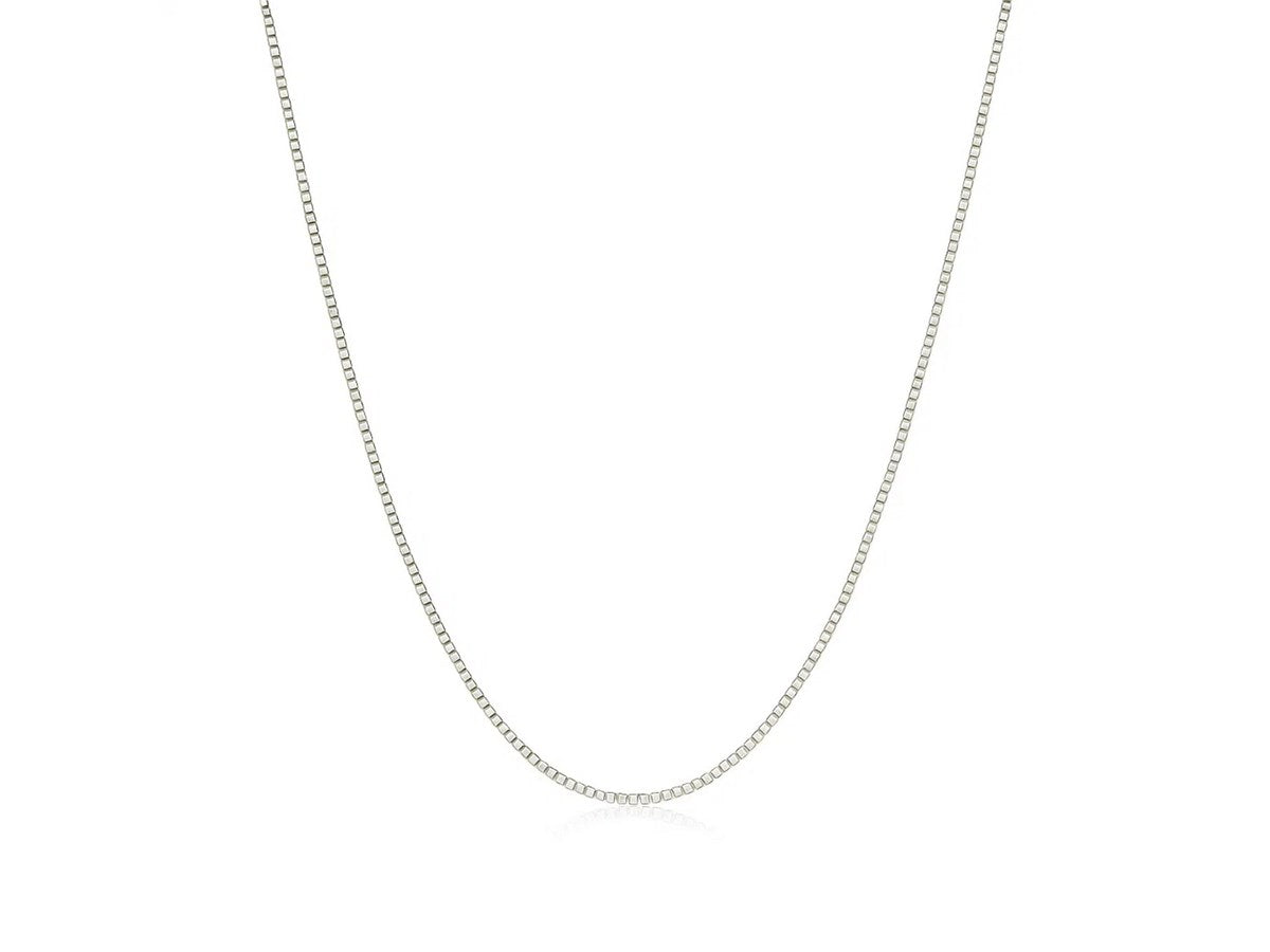 Sterling Silver Rhodium Plated 16" Box Chain Necklace