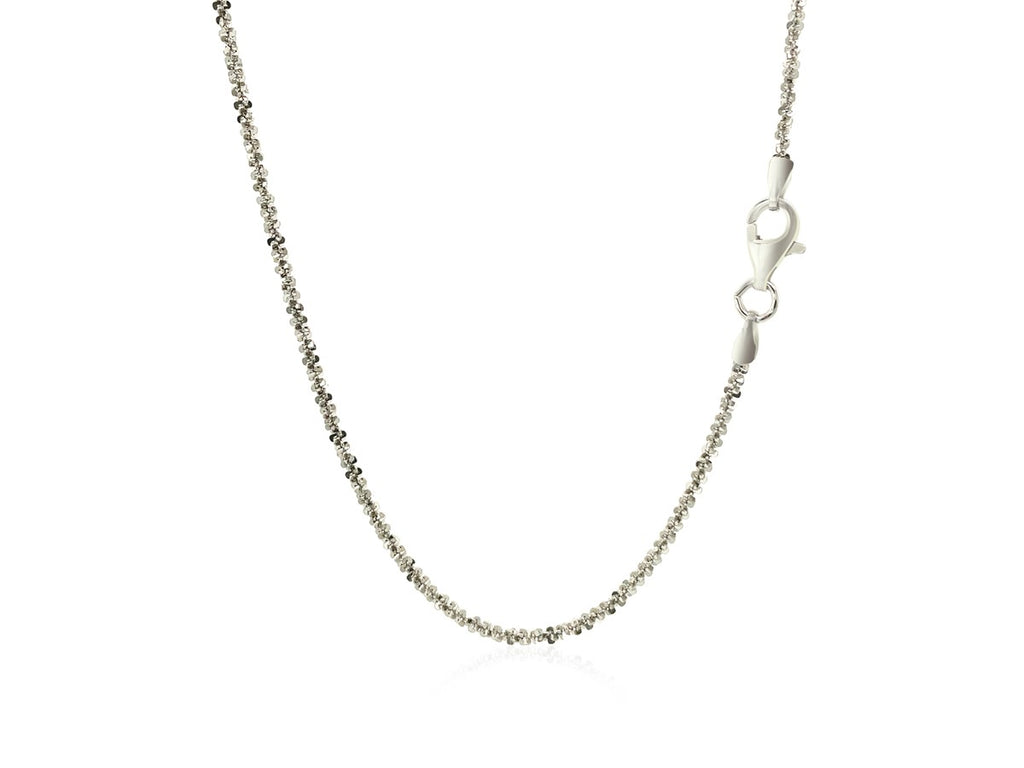 Sterling Silver Rhodium Plated Sparkle Chain Necklace – 1.60 mm