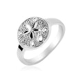Textured Sand Dollar Sterling Silver Ring