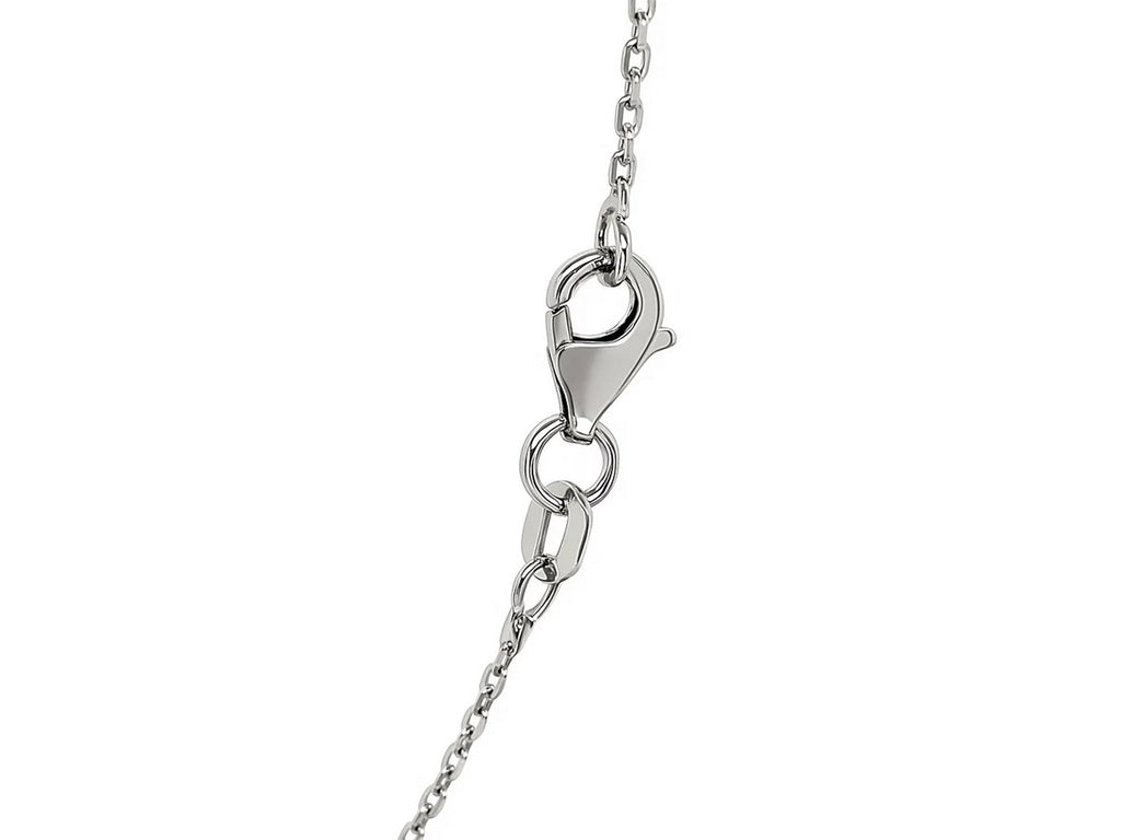 Sterling Silver Rhodium Plated Cable Chain Necklace 0.80mm