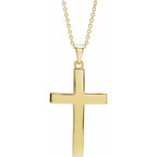 Cross Pendant Necklace 18 Inch Polished Chain Engravable Design