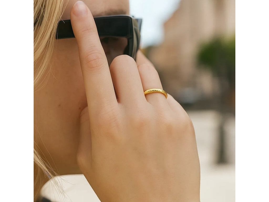 Textured Comfort Fit Wedding Band Ring