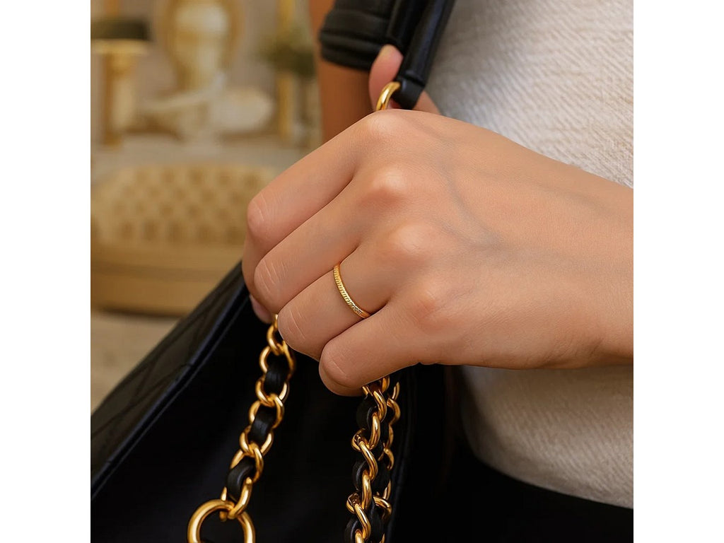 Textured Comfort Fit Wedding Band Ring