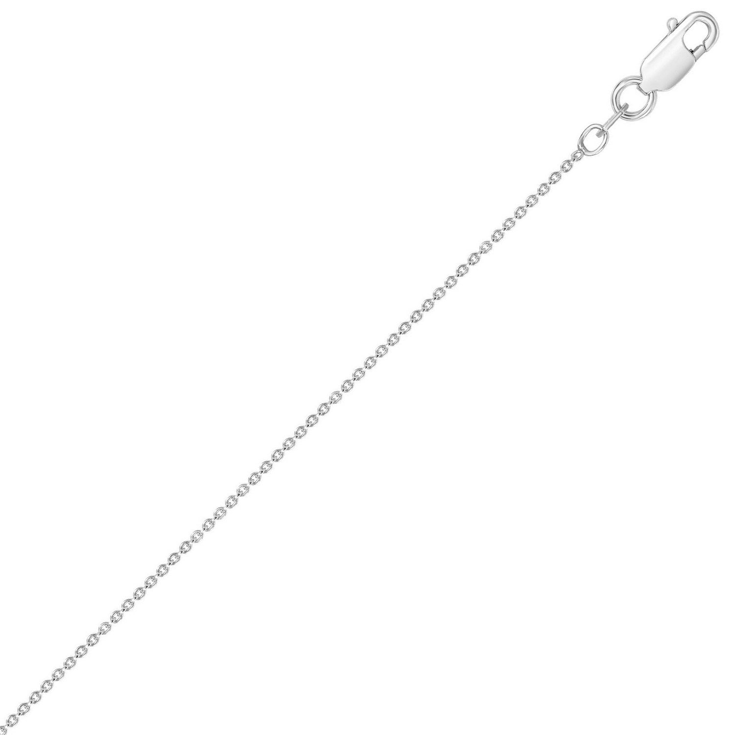 Sterling Silver Rhodium Plated Round Cable Chain Necklace