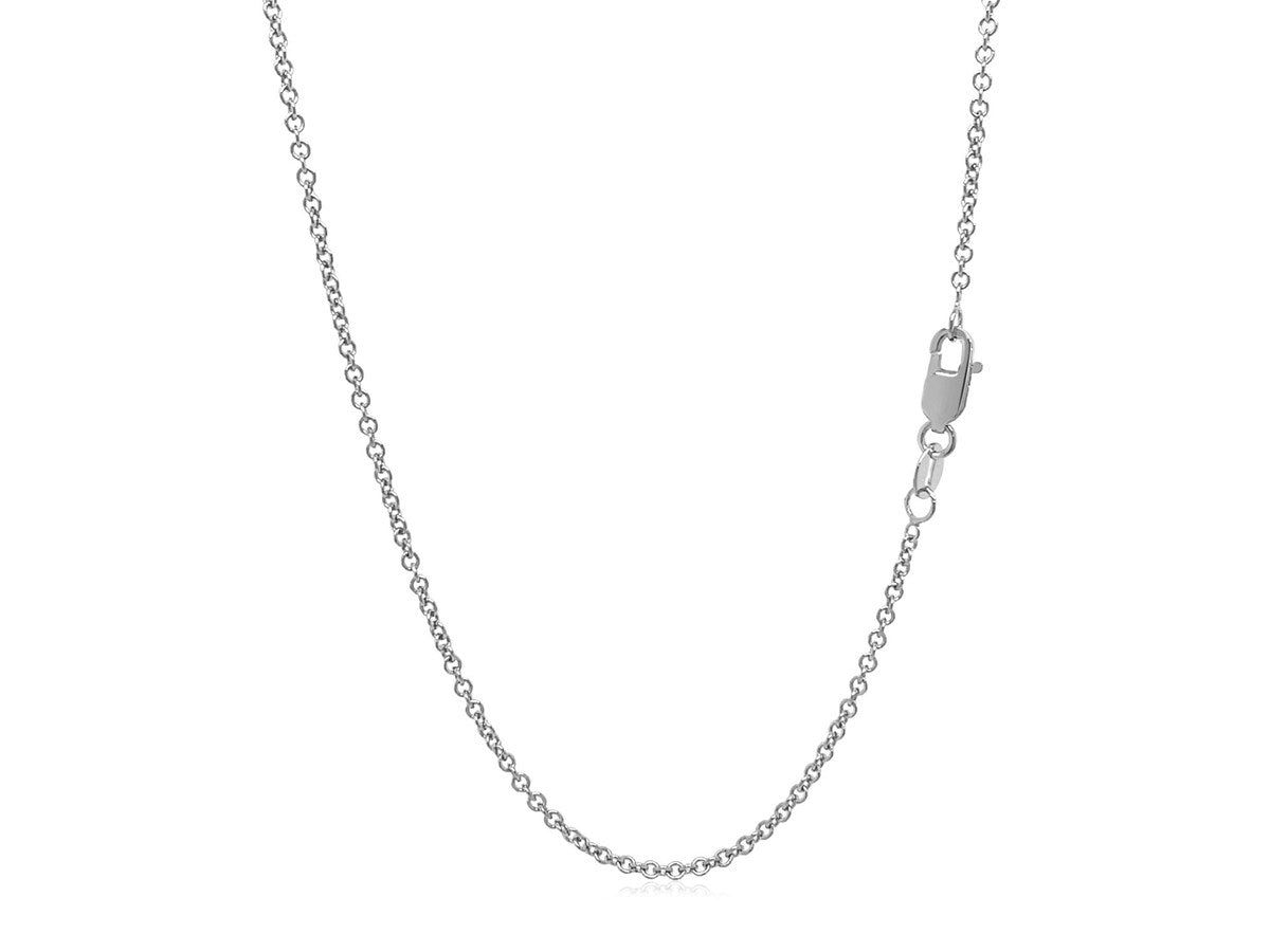 Sterling Silver Rhodium Plated Round Cable Chain Necklace