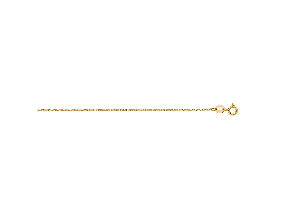 14KT Yellow Gold Diamond-Cut Rope Chain Necklace 0.80mm