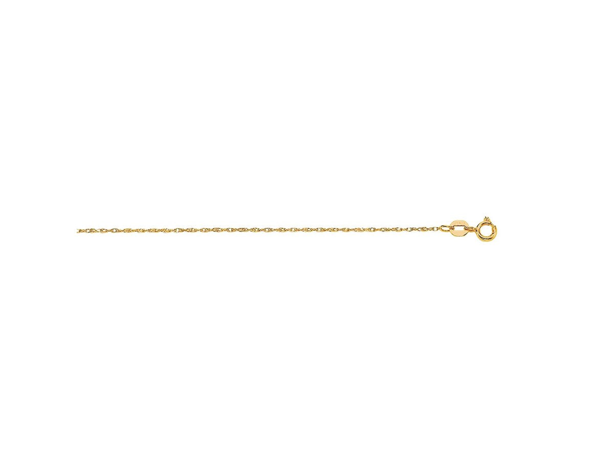 14KT Yellow Gold Diamond-Cut Rope Chain Necklace 0.80mm