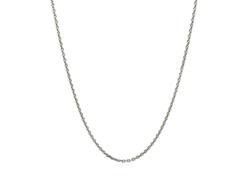 Sterling Silver Rhodium Plated Cable Chain Necklace