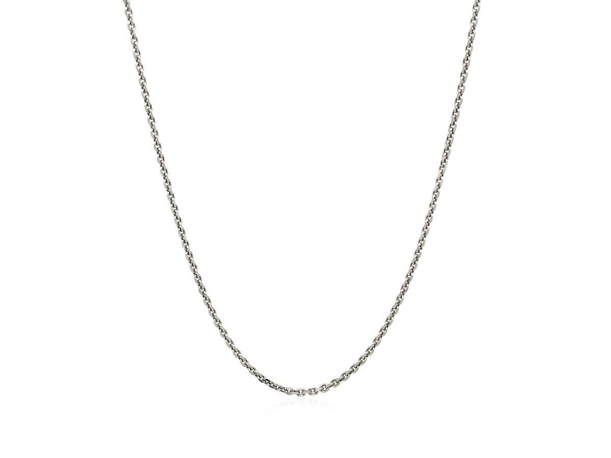 Sterling Silver Rhodium Plated Cable Chain Necklace