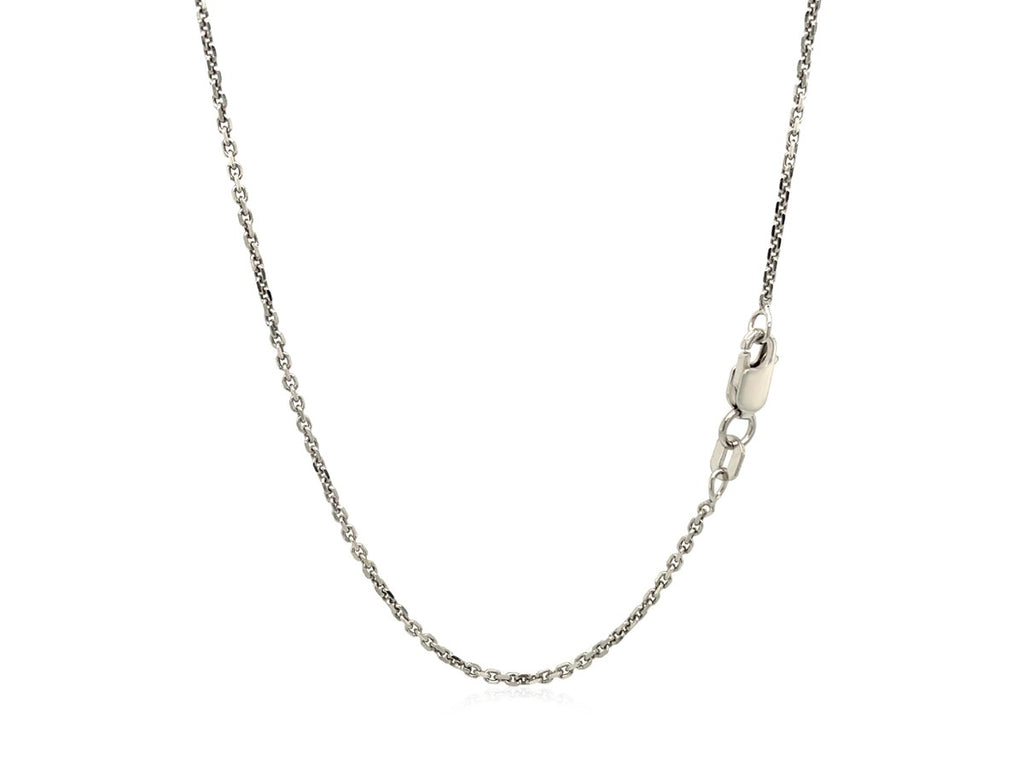 Sterling Silver Rhodium Plated Cable Chain Necklace