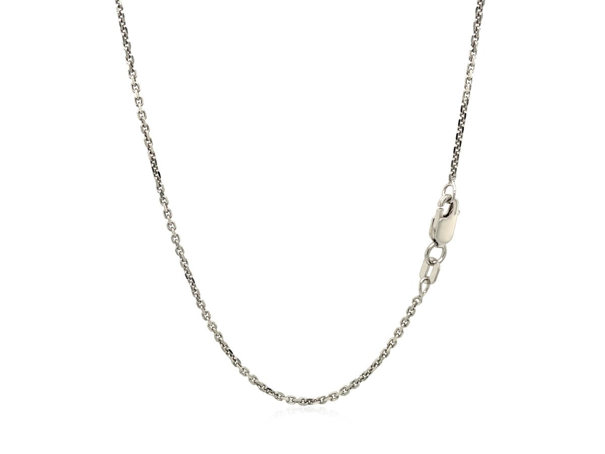 Sterling Silver Rhodium Plated Cable Chain Necklace