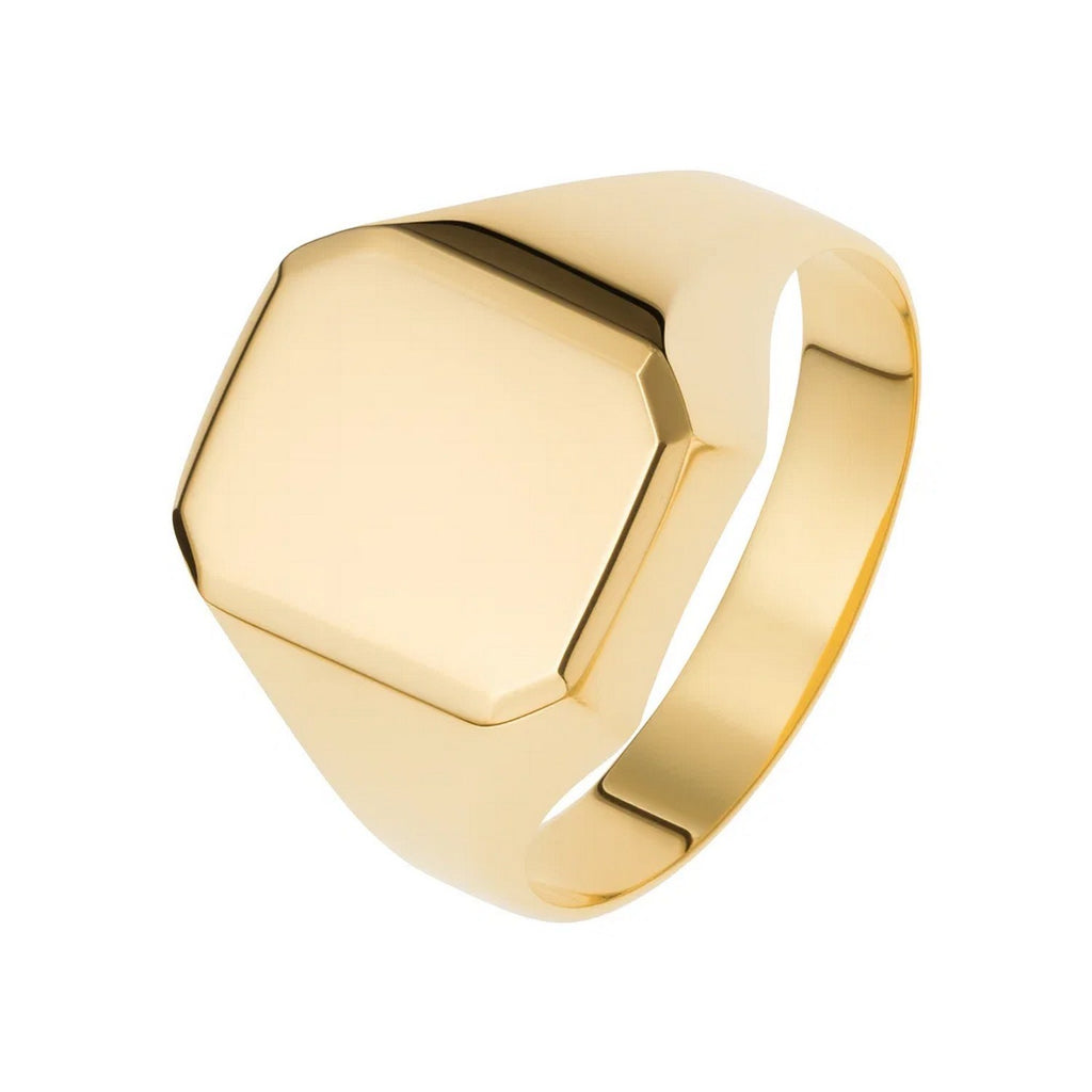 Polished Rectangular Signet Ring in Classic Minimal Design