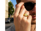 Polished Rectangular Signet Ring in Classic Minimal Design