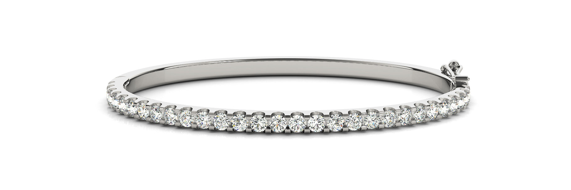 Straight Line Diamond Hinged Bangle Bracelet 1.25 CTW