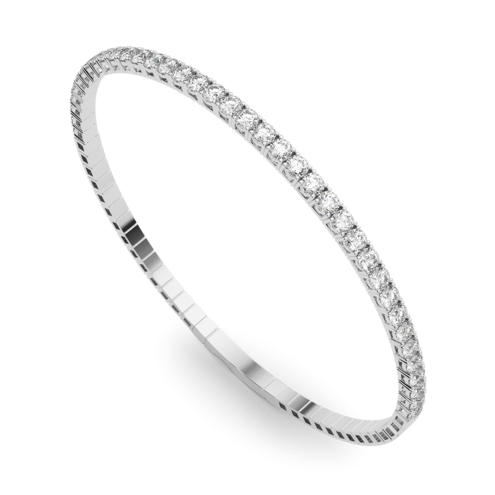 Flexible Diamond Stackable Half Bangle Bracelet