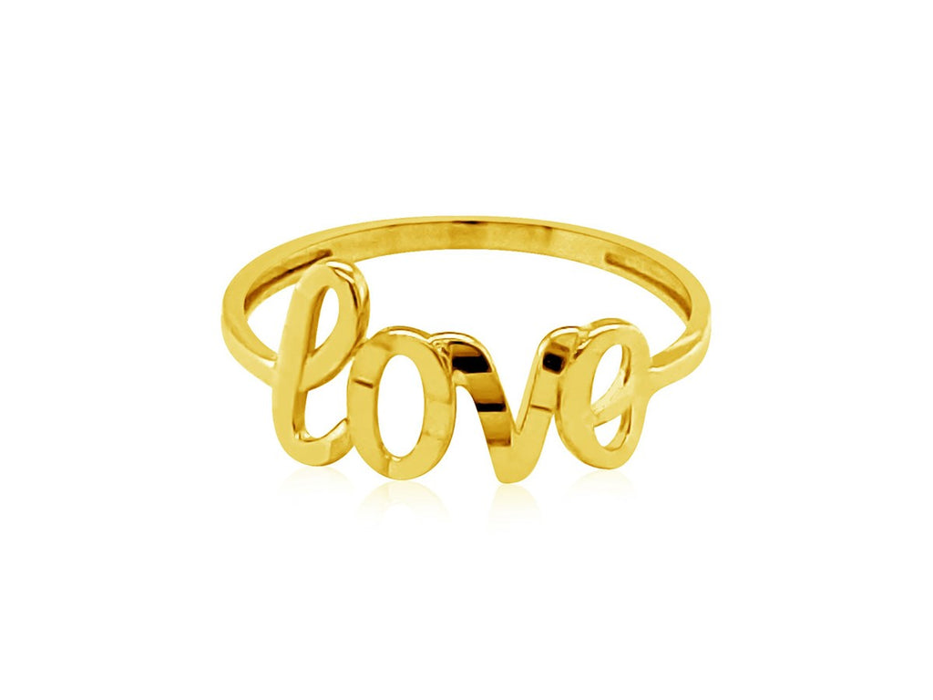 Love Script Minimalist Ring in Elegant 14K Design