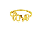 Love Script Minimalist Ring in Elegant 14K Design