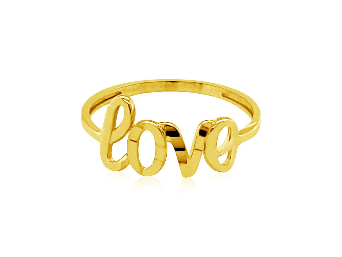 Love Script Minimalist Ring in Elegant 14K Design