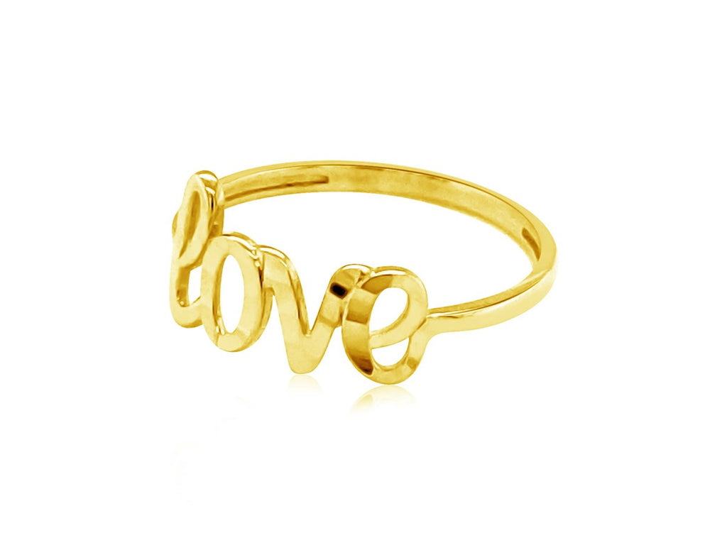 Love Script Minimalist Ring in Elegant 14K Design