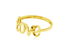 Love Script Minimalist Ring in Elegant 14K Design