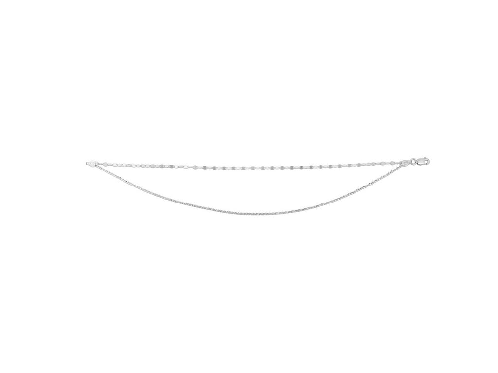 Double Row Mirror Sparkle Chain Anklet