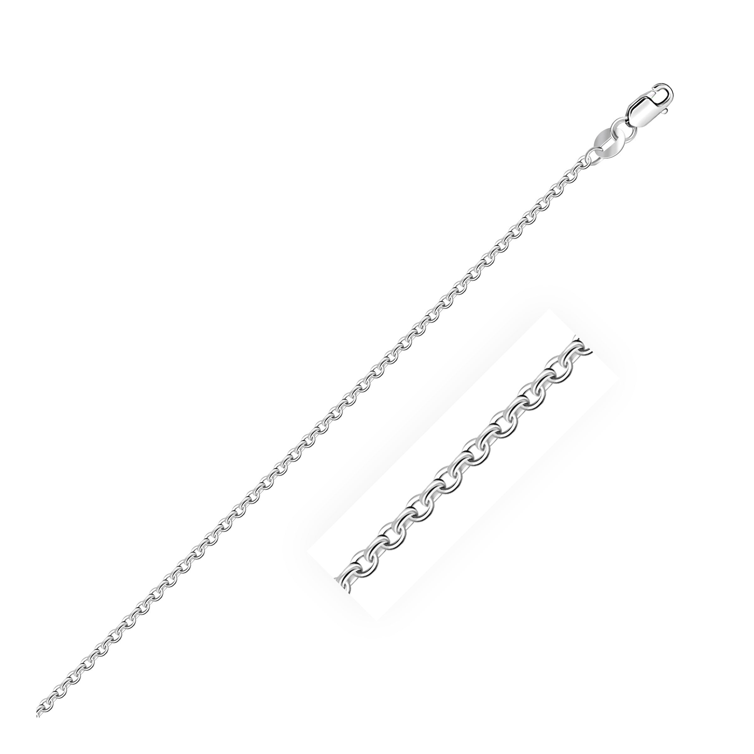 Sterling Silver Rhodium Plated Cable Chain Necklace
