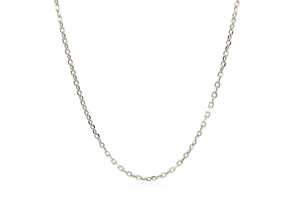 Sterling Silver Rhodium Plated Cable Chain Necklace