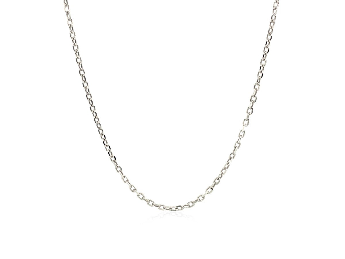 Sterling Silver Rhodium Plated Cable Chain Necklace