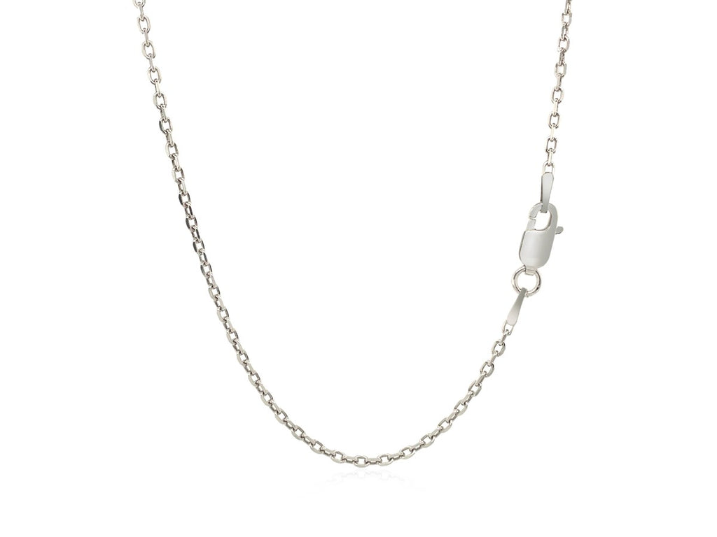 Sterling Silver Rhodium Plated Cable Chain Necklace