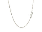 Sterling Silver Rhodium Plated Cable Chain Necklace