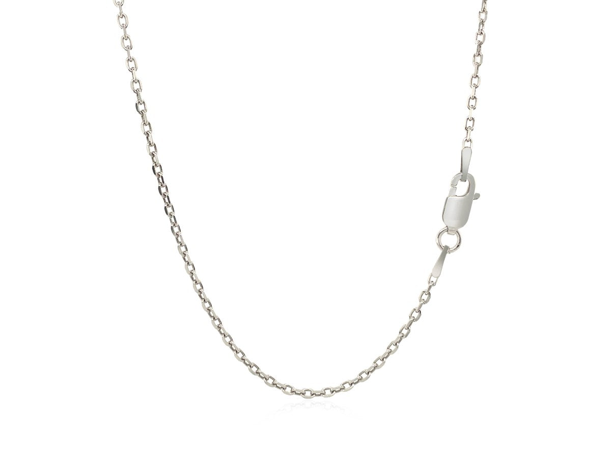 Sterling Silver Rhodium Plated Cable Chain Necklace