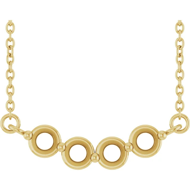 4 Stone Family Pendant Necklace Mount 18 Inch Round Customizable