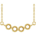 4 Stone Family Pendant Necklace Mount 18 Inch Round Customizable