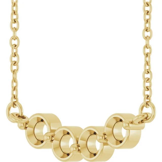 4 Stone Family Pendant Necklace Mount 18 Inch Round Customizable