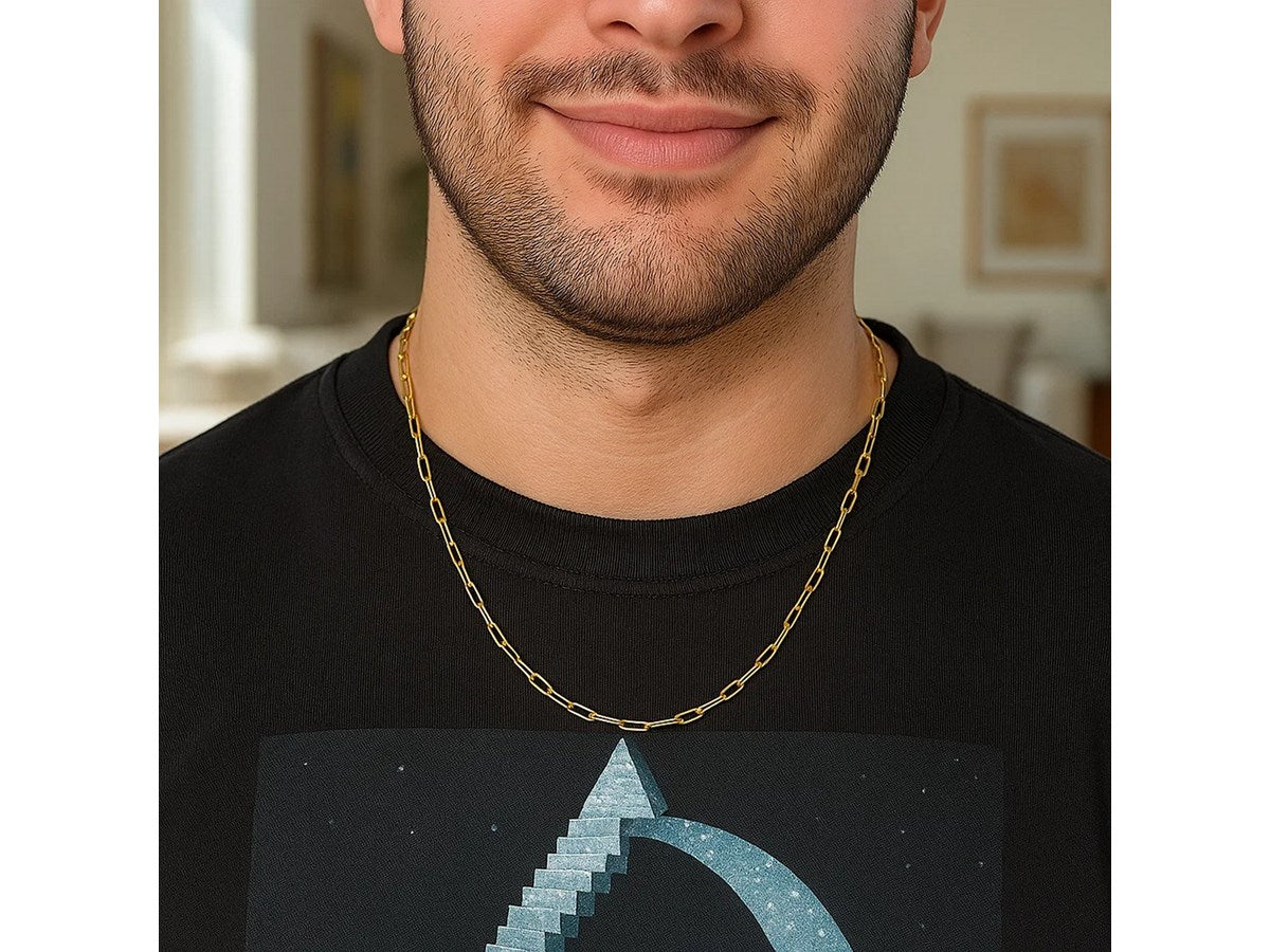 Gold Plated Paperclip Chain Necklace – 1.80 mm