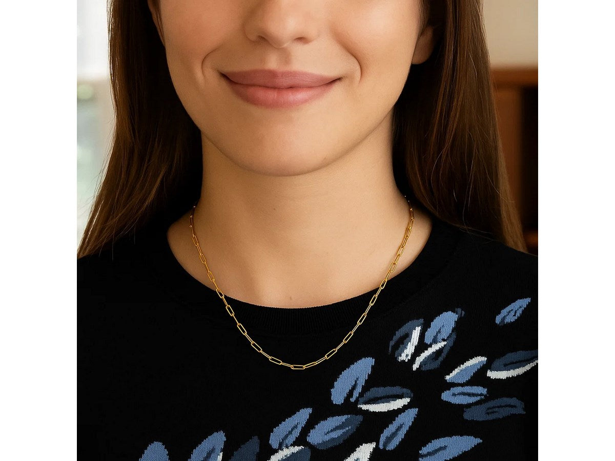 Gold Plated Paperclip Chain Necklace – 1.80 mm
