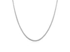 Sterling Silver Rhodium Plated Box Chain Necklace – 1.10 mm