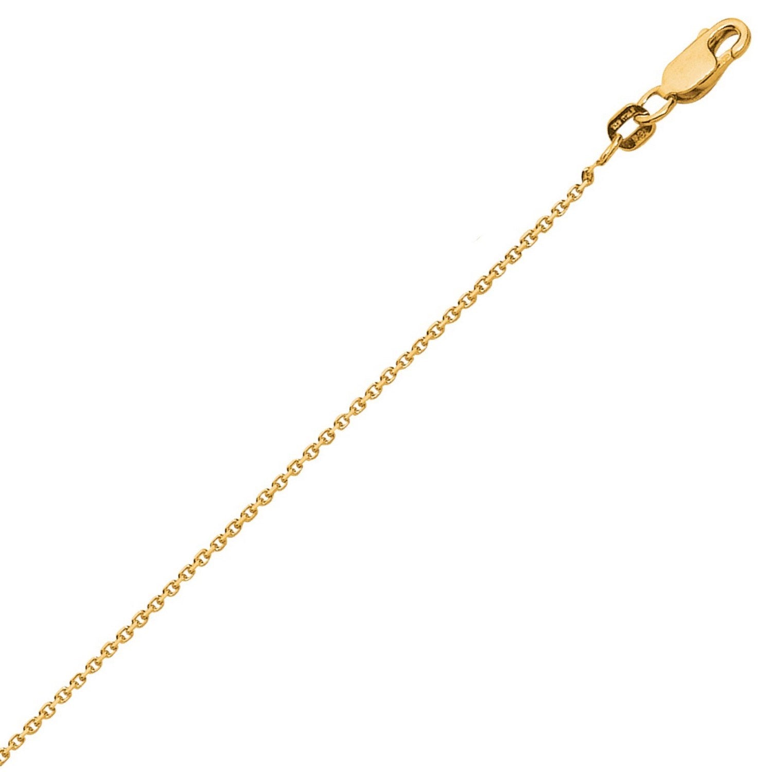 Yellow Gold Plated Diamond Cut Cable Chain Necklace